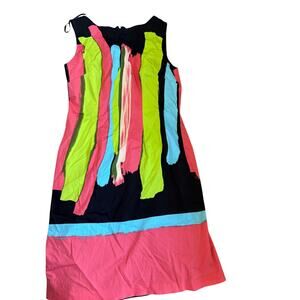 Chetta B Colorful Abstract Print Sleeveless Sheath Dress Size 10